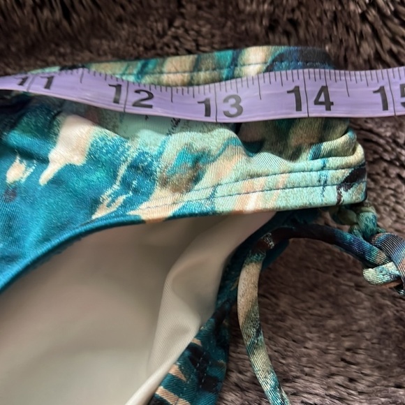 Calvin Klein  turquoise tropical one piece bikini swimsuit Sz M - Picture 9 of 10